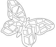 Coloriage et dessins gratuit Mosaique papillon g&eacute;om&eacute;trique à imprimer