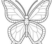 Coloriage Mosa&iuml;que papillon simple en vecteur