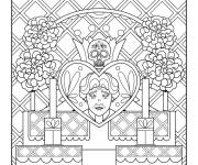 Coloriage Mosaique pour la f&ecirc;te des meres