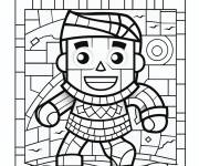 Coloriage Mosa&iuml;que simple adapt&eacute;e aux enfants