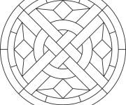 Coloriage et dessins gratuit Mosaique sur vitrail gratuit à imprimer