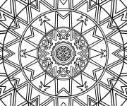 Coloriage Mosaique zen en cases g&eacute;om&eacute;triques