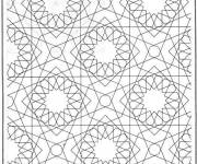 Coloriage Motif de cercles g&eacute;om&eacute;trique en mosaique