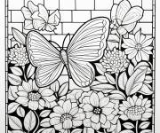 Coloriage Motif mosa&iuml;que de jardin