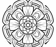 Coloriage Motif mosa&iuml;que en mandala pour ce1
