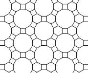 Coloriage et dessins gratuit Motifs de Mosaique facile à imprimer
