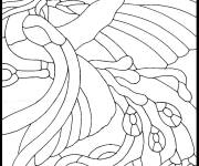 Coloriage Oiseau mytique Mosaique