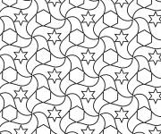 Coloriage Paysage du ciel &eacute;toil&eacute; en Mosaique