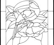 Coloriage et dessins gratuit P&eacute;lican en Mosaique à imprimer