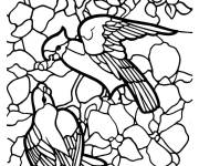 Coloriage Perroquets en Mosaique