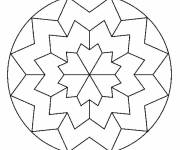 Coloriage et dessins gratuit P&eacute;tale de fleurs en mandala de Mosaique à imprimer