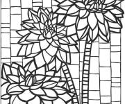 Coloriage Pivoines en Mosaique