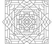 Coloriage et dessins gratuit Pochoir en Mosaique à imprimer
