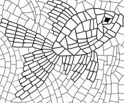 Coloriage Poisson dan la mer en mosaique