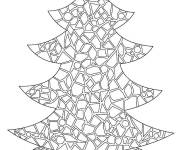 Coloriage Sapin de Noel en Mosaique