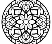 Coloriage Simple mandala de Motif mosa&iuml;que