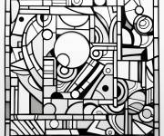 Coloriage Tableau fascinant de Mosa&iuml;que d'art abstrait 