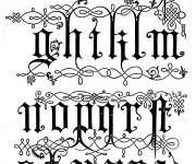 Coloriage 16 i&egrave;me si&egrave;cle Alphab&egrave;te