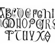 Coloriage Alphabet anglo-saxon du moyen age