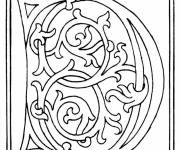 Coloriage Alphabet D du moyen age