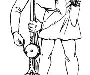 Coloriage Arbal&eacute;trier armant une arbal&egrave;te