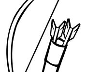 Coloriage Armes Arc et fl&egrave;ches