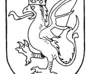 Coloriage Armoirie d&eacute;cor&eacute;e