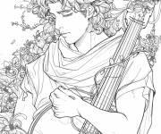 Coloriage Barde de moyen age