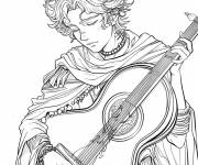 Coloriage Barde du moyen age maternelle