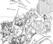 Coloriage Bataille au moyen age