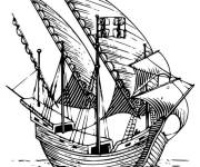 Coloriage Caravelle de moyen age