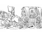 Coloriage Carrosse 15i&egrave;me si&egrave;cle moyen age