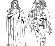 Coloriage Chanteuse de moyen age