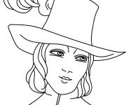 Coloriage Chapeau f&eacute;minin &agrave; haute couronne