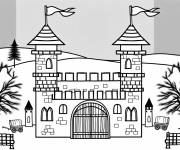 Coloriage Ch&acirc;teau fort du moyen age