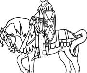 Coloriage Chevalier &agrave; cheval de MA