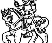 Coloriage et dessins gratuit Chevalier &agrave; cheval PS à imprimer
