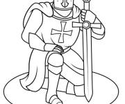 Coloriage Chevalier &agrave; genou