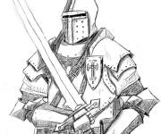 Coloriage Chevalier dessiner à la main