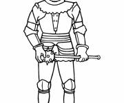 Coloriage et dessins gratuit Chevalier en armure pr&ecirc;t pour la bataille à imprimer