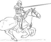 Coloriage Chevalier et le combat qui commence