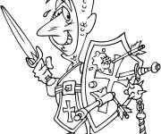 Coloriage Chevalier fatigu&eacute; apres la bataille