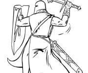 Coloriage Chevalier guerrier du moyen age