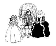 Coloriage Chevalier m&eacute;di&eacute;val avec sa famille