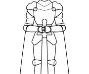 Coloriage Chevalier m&eacute;di&eacute;vale