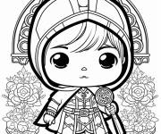 Coloriage Clerc moyen age dessin anim&eacute;