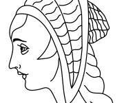 Coloriage Coiffe d'&eacute;t&eacute; d'une jeune fille allemande