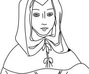 Coloriage Coiffe drap&eacute;e de dame