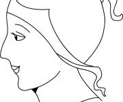 Coloriage Coiffe gauloise bleu ciel