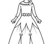 Coloriage Dame m&eacute;di&eacute;vale heureuse